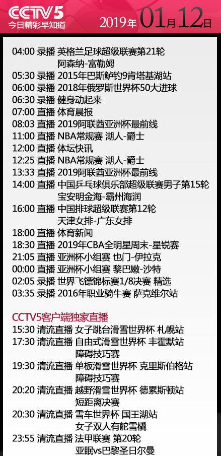 cctv5节目表(cctv5节目表回放)
